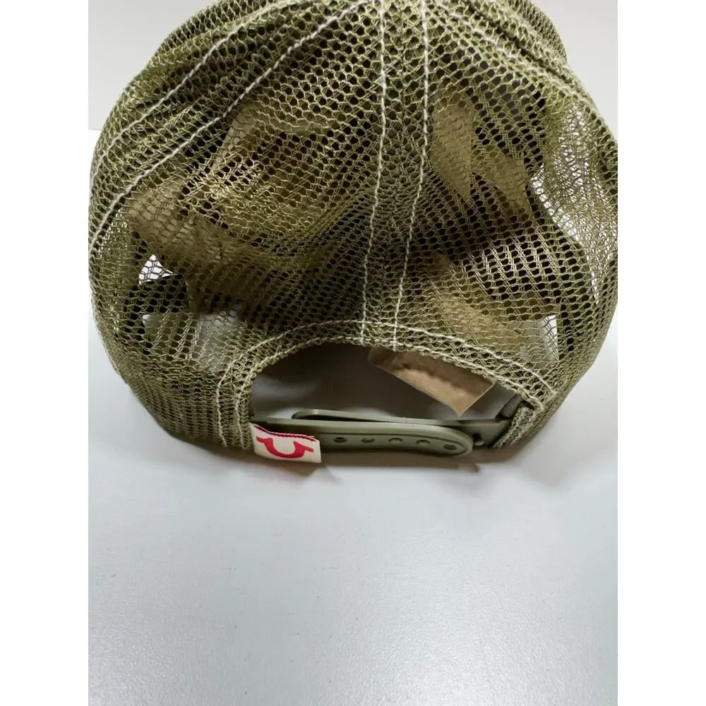 True Religion Brand Jeans World Tour SnapBack Trucker Ball Cap Green Logo Buddha